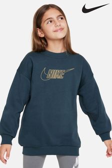 Nike Green Oversized Shine Fleece Sweatshirt (550899) | kr493