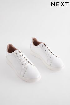 White Signature Leather Lace-Up Trainers (550925) | 74 €
