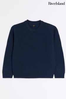 River Island Blue Boys Brick Stitch Jumper (551066) | €9 - €12