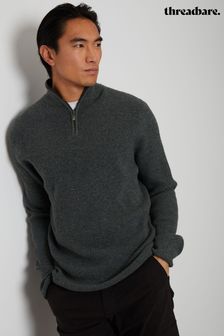 Threadbare Grey Lightweight 1/4 Zip Knitted Jumper (551117) | €40