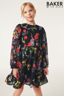 Baker by Ted Baker (4-13yrs) Black Chiffon Collared Dress (551145) | $82 - $89