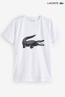 ホワイト - Lacoste Childrens Large Croc Graphic Logo T-shirt (551261) | ￥6,170 - ￥7,050