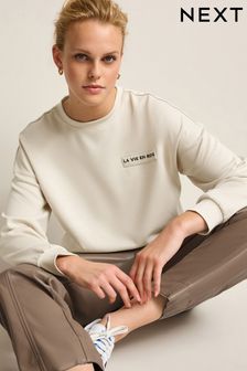 Ecru White La Vie En Rose Slinky Soft Touch Sweatshirt (551279) | 51 €