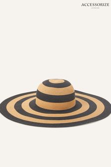 Accessorize Natural Stripe Floppy Hat (551427) | HK$257