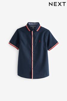 Navy Blue Tipped Collar Shirt (3-16yrs) (551797) | HK$131 - HK$175