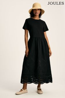 أسود - Joules Reid Broderie Dress (551900) | 31 ر.ع