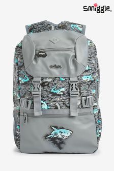 Smiggle Grey Wild Side Attach Foldover Backpack (552122) | OMR23