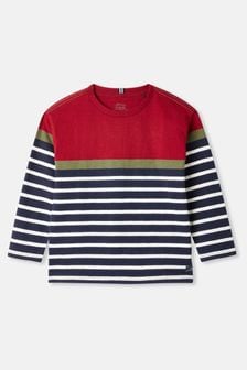 Joules Navy & Red Striped Long Sleeve Top (552655) | $29 - $36