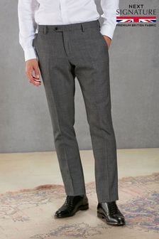 Grey Slim Fit Signature Empire Mills 100% Wool Birdseye Suit: Trousers (552663) | R1 328