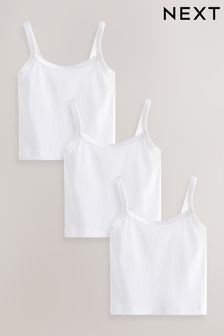 White Cropped Cami Vest 3 Pack (5-16yrs) (552682) | OMR5 - OMR7