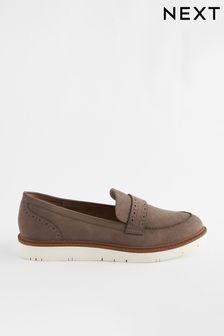 Neutral Regular/Wide Fit Forever Comfort® Brogue Detail Chunky Sole Loafers (552872) | €38