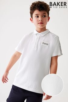 Baker by Ted Baker Textured White Polo Shirt (553083) | €25 - €33