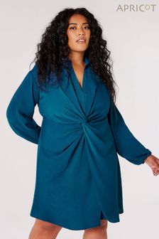 Apricot Blue Twist Front Shirt Dress (553172) | R858