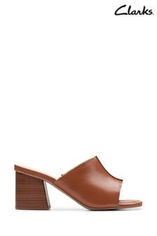 Clarks Brown Leather Siara 65 Band Sandals (553266) | LEI 477