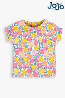 JoJo Maman Bébé Cream Summer Fruit Print Pocket T-Shirt (553408) | 6,810 Ft