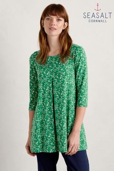 Seasalt Cornwall Green Arusha Cotton Jersey Tunic (553450) | kr727