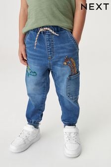 Embroidered Character Jeans With Cuff (3mths-7yrs)