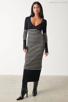 Pretty Lavish Black Vanessa Stripped Knit Dress (554276) | €74