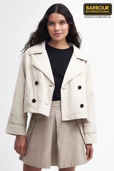Barbour International® Beige Hadfield Cropped Trench Coat (554382) | 1,014 SAR