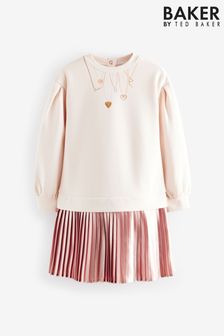 Baker by Ted Baker Stone Pleated Mockable Necklace Print Sweat Dress (554771) | €54 - €64