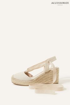 Accessorize Natural Tie-Up Espadrille Wedges (554913) | €27