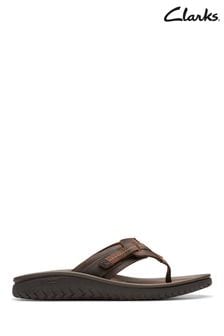 Clarks Brown Beeswax Leather Wesley Sun Sandals (555240) | Kč1,785