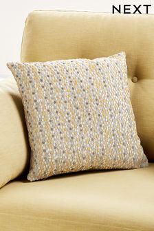 Ochre Yellow Velvet Spot Small Square Cushion (555776) | ₪ 72