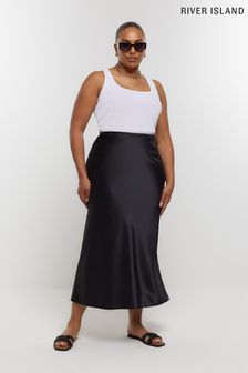 River Island Black Plus Easy Bias Maxi Skirt (556274) | €18.50