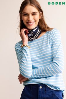 Boden Blue Ella Long Sleeve Breton T-Shirt (556466) | ₪ 141