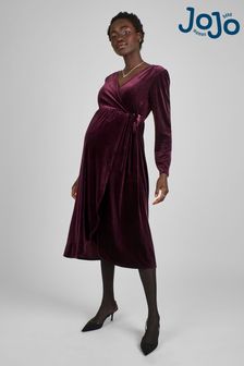 JoJo Maman Bébé Velvet Maternity & Nursing Wrap Dress