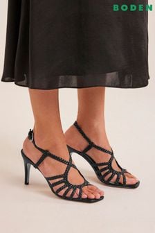 Boden Black Woven Multi Strap Heeled Sandals (557277) | €103