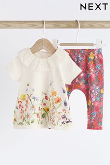 Coral Pink Baby Top And Leggings Set (557478) | €18 - €21