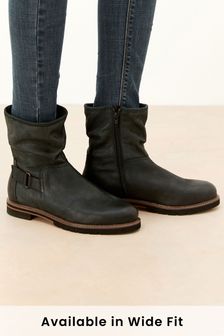 Black Regular/Wide Fit Forever Comfort® Leather Weekend Ankle Boots (557573) | $98