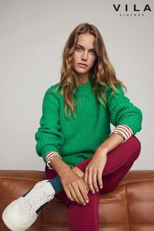 VILA Green Round Neck Cosy Knitted Jumper (557654) | €28