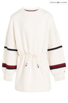Tommy Hilfiger witte Global trui-jurk met strepen voor meisjes (557878) | €81 - €96
