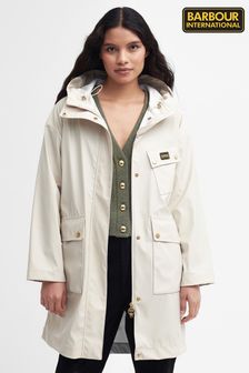 Barbour International® White Conrad Showerproof Hooded Jacket (558194) | $437