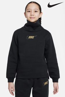 Nike Black Oversized Shine Fleece Funnel Sweatshirt (558237) | €21.50