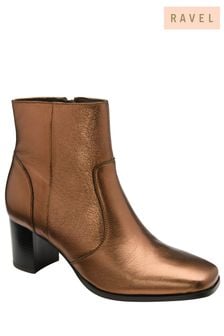 Ravel Brown Leather Zip-Up Ankle Boots (558325) | 153 €