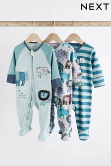 Синий - Набор из 3 пижам для малышей с принтом (0-2 года) (559198) | €19 - €21