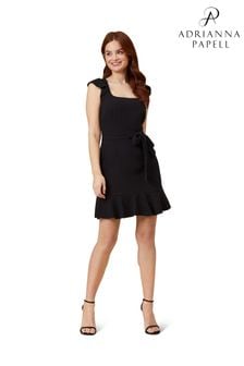 Adrianna Papell Crepe Flounce Black Dress (559301) | €80
