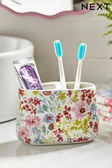 Multi Floral Toothbrush Tidy
