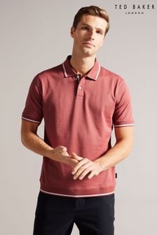 Rosa - Ted Baker Regular Erwen Polo-Shirt mit kurzen Ärmeln und Struktur (559676) | 109 €