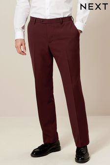 Brick Red Slim Fit Motionflex Stretch Suit: Trousers (559701) | OMR17