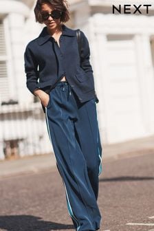 Blue Side Stripe Wide Leg Trousers (559793) | kr650