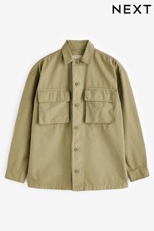 Khaki Green Ripstop Twin Pocket Shacket Overshirt (559832) | ￥6,140