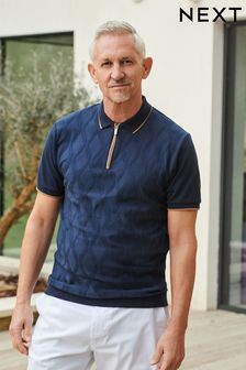 Navy Blue Textured Polo Shirt (559927) | 44 €