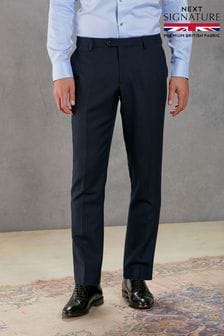 Marineblau - Signature Empire Mills Anzug aus 100 % Wolle mit Mini-Rautenmuster: Hose (560004) | 108 €
