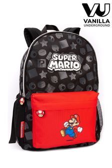Vanilla Underground Nintendo Boys Logo, Mario Placement Print / Moulded Toad Zipper Detail Backpack