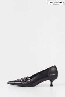 Vagabond Lykke Buckle Kitten Heel Black Shoes (560059) | €186