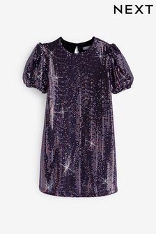 Pink/Black Sequin Sparkle Jersey Dress (3-16yrs) (560847) | €17 - €22